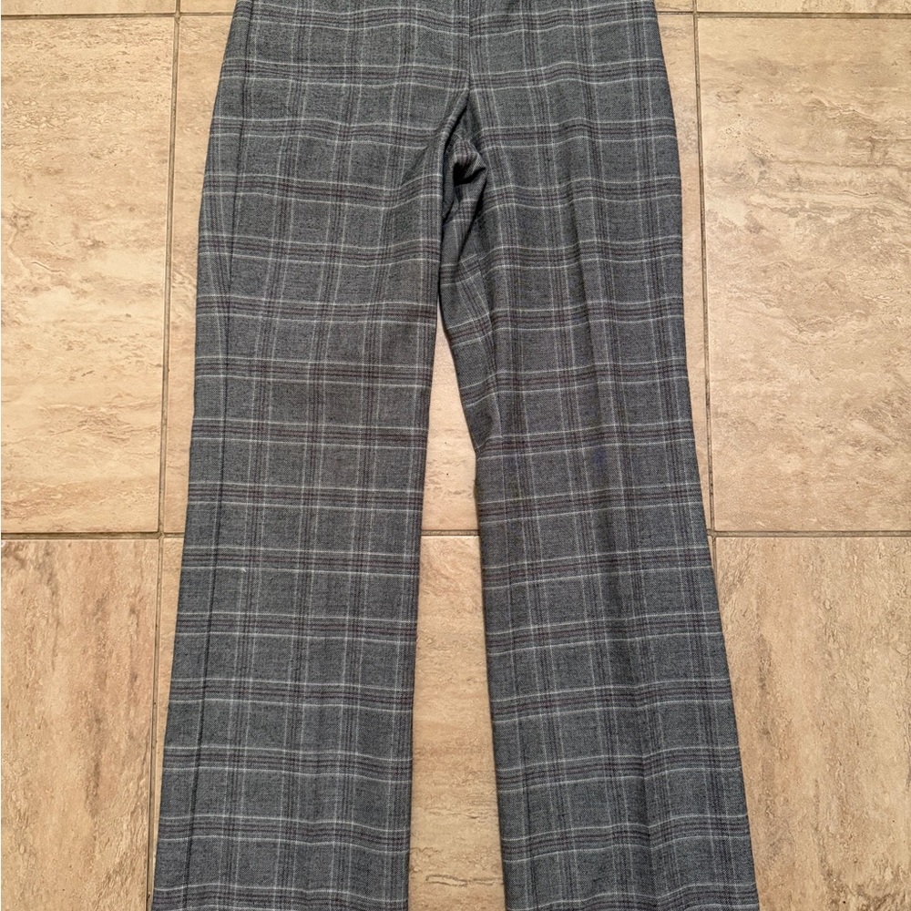 Women’s Plaid Ann Taylor LOFT Petites Grey Size 0 Dress Pants